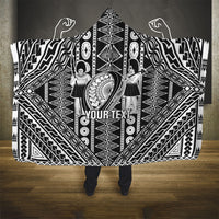 Fiji Custom Rugby National Heritage Hooded Blanket Black Traditional Masi Inspired