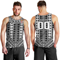 Fiji Custom Rugby National Heritage Men Tank Top Black Traditional Masi Inspired
