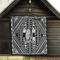 Fiji Custom Rugby National Heritage Quilt Black Traditional Masi Inspired