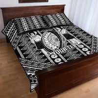 Fiji Custom Rugby National Heritage Quilt Bed Set Black Traditional Masi Inspired