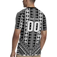 Fiji Custom Rugby National Heritage Rugby Jersey Black Traditional Masi Inspired