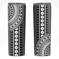 Fiji Custom Rugby National Heritage Skinny Tumbler Black Traditional Masi Inspired