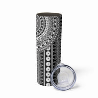 Fiji Custom Rugby National Heritage Skinny Tumbler Black Traditional Masi Inspired