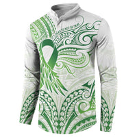 Its Okay Green Ribbon Personalised Button Sweatshirt Polynesian Depression Awareness