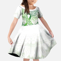Its Okay Green Ribbon Personalised Family Matching Mermaid Dress and Hawaiian Shirt Polynesian Depression Awareness
