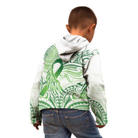 Its Okay Green Ribbon Personalised Kid Hoodie Polynesian Depression Awareness