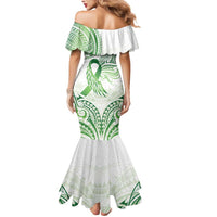 Its Okay Green Ribbon Personalised Mermaid Dress Polynesian Depression Awareness