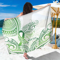 Its Okay Green Ribbon Personalised Sarong Polynesian Depression Awareness