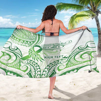 Its Okay Green Ribbon Personalised Sarong Polynesian Depression Awareness