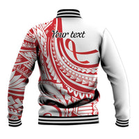 Know Your Status Red Ribbon Personalised Baseball Jacket Polynesian AIDS Awareness