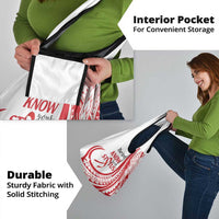 Know Your Status Red Ribbon Personalised Grocery Bag Polynesian AIDS Awareness