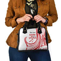 Know Your Status Red Ribbon Personalised Shoulder Handbag Polynesian AIDS Awareness