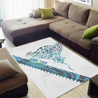 Kahui Whetu Paua shell Kowhaiwhai Taniko Personalised Area Rug Manta Ray Shark-Turtle Maori Tribal Style