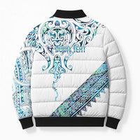 Kahui Whetu Paua shell Kowhaiwhai Taniko Personalised Bomber Puffer Jacket Manta Ray Shark-Turtle Maori Tribal Style LT9 - Polynesian Pride