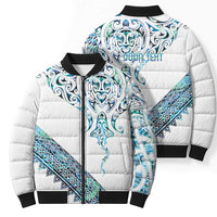 Kahui Whetu Paua shell Kowhaiwhai Taniko Personalised Bomber Puffer Jacket Manta Ray Shark-Turtle Maori Tribal Style LT9 - Polynesian Pride