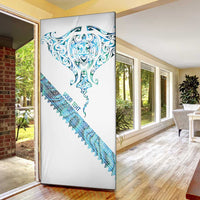 Kahui Whetu Paua shell Kowhaiwhai Taniko Personalised Door Cover Manta Ray Shark-Turtle Maori Tribal Style