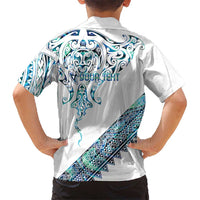 Kahui Whetu Paua shell Kowhaiwhai Taniko Personalised Family Matching Puletasi and Hawaiian Shirt Manta Ray Shark-Turtle Maori Tribal Style LT9 - Polynesian Pride