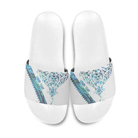 Kahui Whetu Paua shell Kowhaiwhai Taniko Personalised Slide Sandals Manta Ray Shark-Turtle Maori Tribal Style