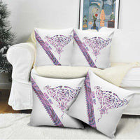 Mawhero Paua shell Kowhaiwhai Taniko Personalised Pillow Cover Manta Ray Shark-Turtle Maori Tribal Style