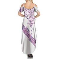Mawhero Paua shell Kowhaiwhai Taniko Personalised Summer Maxi Dress Manta Ray Shark-Turtle Maori Tribal Style LT9 - Polynesian Pride