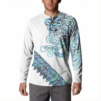 Kahui Whetu Paua shell Kowhaiwhai Taniko Personalised Button Sweatshirt Taniwha Maori Tribal Style
