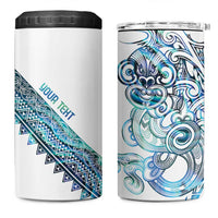 Kahui Whetu Paua shell Kowhaiwhai Taniko Personalised 4 in 1 Can Cooler Tumbler Taniwha Maori Tribal Style LT9 One Size: 16 oz Blue - Polynesian Pride