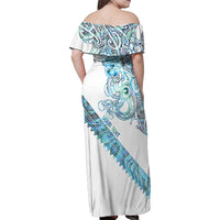 Kahui Whetu Paua shell Kowhaiwhai Taniko Personalised Family Matching Off Shoulder Maxi Dress and Hawaiian Shirt Taniwha Maori Tribal Style LT9 - Polynesian Pride
