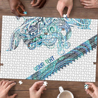 Kahui Whetu Paua shell Kowhaiwhai Taniko Personalised Puzzle Taniwha Maori Tribal Style