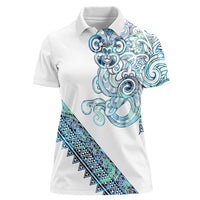 Kahui Whetu Paua shell Kowhaiwhai Taniko Personalised Women Polo Shirt Taniwha Maori Tribal Style LT9 Female Blue - Polynesian Pride