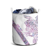Mawhero Paua shell Kowhaiwhai Taniko Personalised Laundry Basket Taniwha Maori Tribal Style