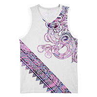 Mawhero Paua shell Kowhaiwhai Taniko Personalised Basketball Jersey Taniwha Maori Tribal Style