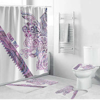 Mawhero Paua shell Kowhaiwhai Taniko Personalised Bathroom Set Taniwha Maori Tribal Style