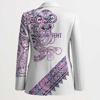 Mawhero Paua shell Kowhaiwhai Taniko Personalised Blazer Taniwha Maori Tribal Style