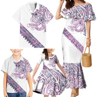 Mawhero Paua shell Kowhaiwhai Taniko Personalised Family Matching Mermaid Dress and Hawaiian Shirt Taniwha Maori Tribal Style LT9 - Polynesian Pride