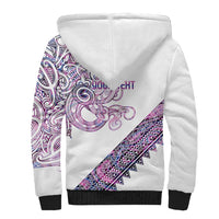 Mawhero Paua shell Kowhaiwhai Taniko Personalised Sherpa Hoodie Taniwha Maori Tribal Style LT9 - Polynesian Pride