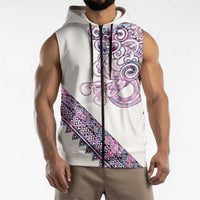Mawhero Paua shell Kowhaiwhai Taniko Personalised Sleeveless Zip Hoodie Taniwha Maori Tribal Style LT9 - Polynesian Pride
