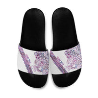 Mawhero Paua shell Kowhaiwhai Taniko Personalised Slide Sandals Taniwha Maori Tribal Style