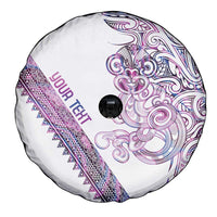 Mawhero Paua shell Kowhaiwhai Taniko Personalised Spare Tire Cover Taniwha Maori Tribal Style
