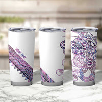Mawhero Paua shell Kowhaiwhai Taniko Personalised Tumbler Cup Taniwha Maori Tribal Style