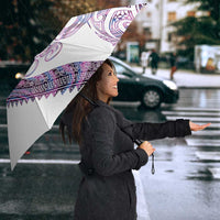 Mawhero Paua shell Kowhaiwhai Taniko Personalised Umbrella Taniwha Maori Tribal Style