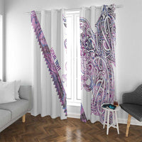 Mawhero Paua shell Kowhaiwhai Taniko Personalised Window Curtain Taniwha Maori Tribal Style