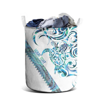 Kahui Whetu Paua shell Kowhaiwhai Taniko Personalised Laundry Basket Turtle Tattoo Maori Tribal Style