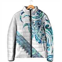 Kahui Whetu Paua shell Kowhaiwhai Taniko Personalised Padded Jacket Turtle Tattoo Maori Tribal Style