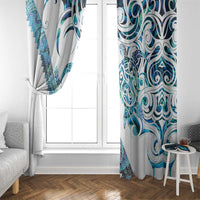 Kahui Whetu Paua shell Kowhaiwhai Taniko Personalised Window Curtain Turtle Tattoo Maori Tribal Style LT9 - Polynesian Pride
