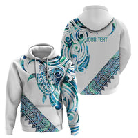 Kahui Whetu Paua shell Kowhaiwhai Taniko Personalised Zip Hoodie Turtle Tattoo Maori Tribal Style