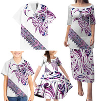 Mawhero Paua shell Kowhaiwhai Taniko Personalised Family Matching Puletasi and Hawaiian Shirt Turtle Tattoo Maori Tribal Style LT9 - Polynesian Pride
