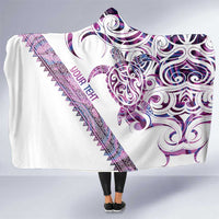 Mawhero Paua shell Kowhaiwhai Taniko Personalised Hooded Blanket Turtle Tattoo Maori Tribal Style
