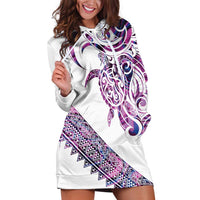 Mawhero Paua shell Kowhaiwhai Taniko Personalised Hoodie Dress Turtle Tattoo Maori Tribal Style LT9 Pink - Polynesian Pride