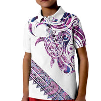 Mawhero Paua shell Kowhaiwhai Taniko Personalised Kid Polo Shirt Turtle Tattoo Maori Tribal Style