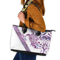 Mawhero Paua shell Kowhaiwhai Taniko Personalised Leather Tote Bag Turtle Tattoo Maori Tribal Style